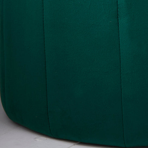 Native Home Lifestyle Round Deep Green Plush Stool